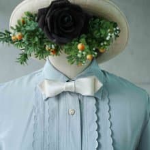 古董領帶改製手工領結-婚禮歌手 -純白-窄版