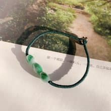 售完供欣賞 一硯春。天然翡翠復古編織手繩古風玉石禪意手鏈
