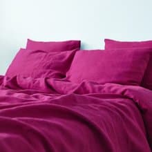 Fuchsia linen duvet cover / Softened linen / Comforter cover / Quilt cover