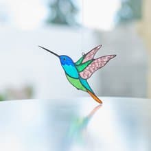 彩色玻璃蜂鳥窗飾、喬遷禮物、現代裝飾