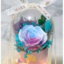 永生花束玻璃罩 玫瑰 花束 捧花 夜燈 玻璃罩