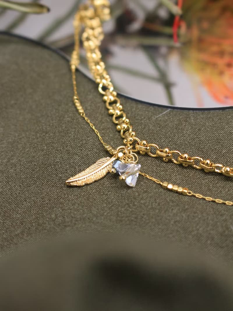 依亞的永恆。MUCHAT手作14KGP水晶珠葉片手鍊