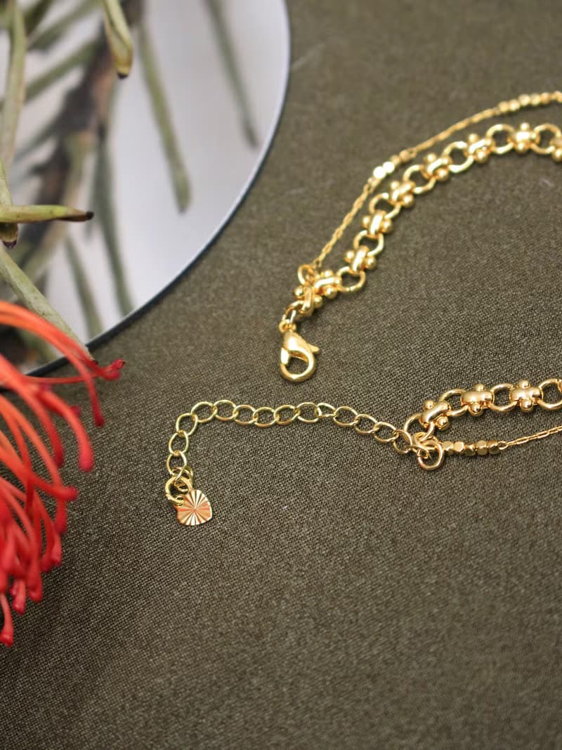 依亞的永恆。MUCHAT手作14KGP水晶珠葉片手鍊