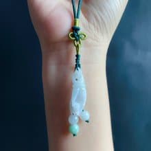 祈願 天然緬甸玉翡翠 手工雕刻 佛手 保平安 禮物 手機掛 長輩禮