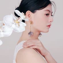 COR-DATE / 黑紫色花語 / 花束飄逸耳環