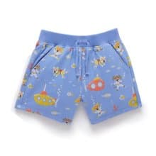 澳洲Purebaby有機棉男童裝短褲12M-4T 藍色潛水艇