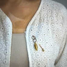 送禮 黃銅植物鑄造別針-青剛櫟果實