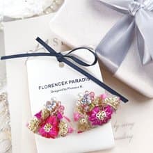 刺繡絲帶耳環/復古耳環/ 時尚閃石耳環/蕾絲耳環/民族耳環