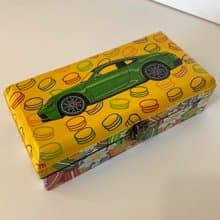 wooden box Sweet Drive, Porsche 911, green car, handmade art, home decor, design