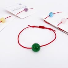 手工手鍊 幸運紅繩x生日寶石 皮製手繩 誕生石12選1 活圍輕鬆收緊