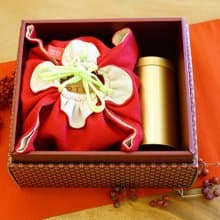 雲山藏金.富貴花開 金罐好茶+茶具大禮盒/ 品茗、花藝、薰香