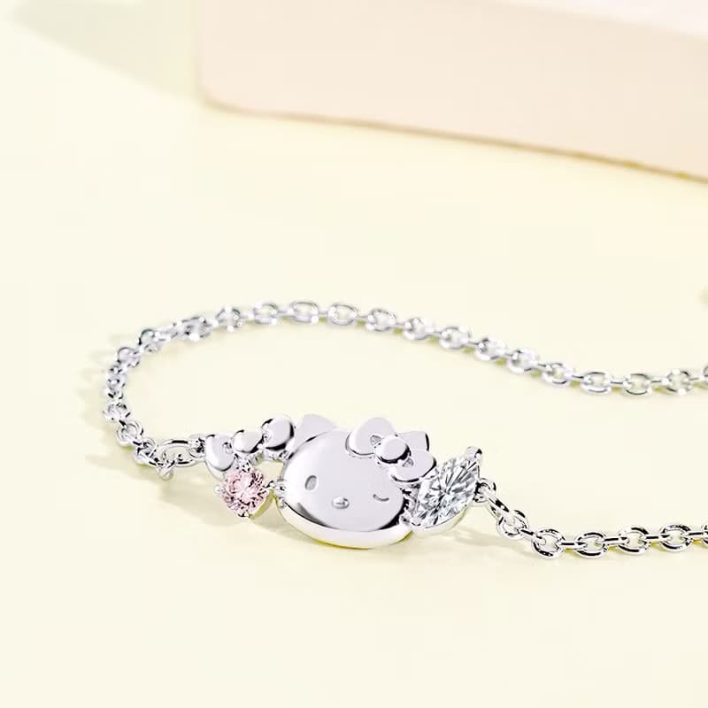 Sanrio學院Mix系列-HelloKitty凱蒂貓晶鑽純銀手鍊