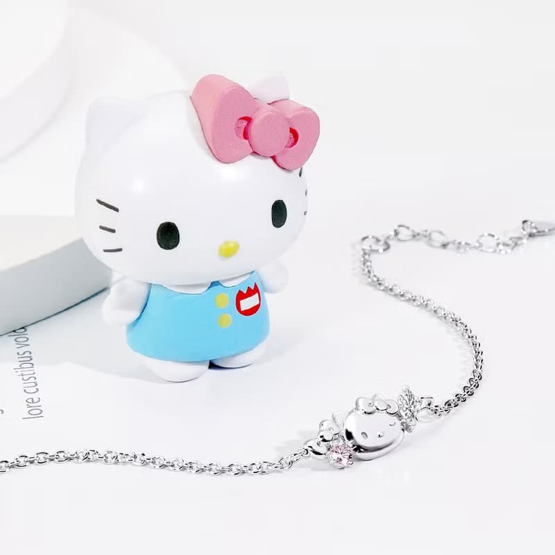 Sanrio學院Mix系列-HelloKitty凱蒂貓晶鑽純銀手鍊