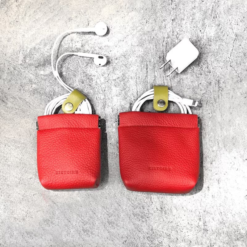 【Glamor】ZiBAG-037L/彈簧口金充電包 / 酡紅色