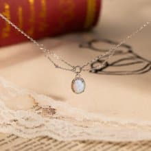 【Silent ECHO】微曜之心 | 人造蛋白石 層次純銀項鍊