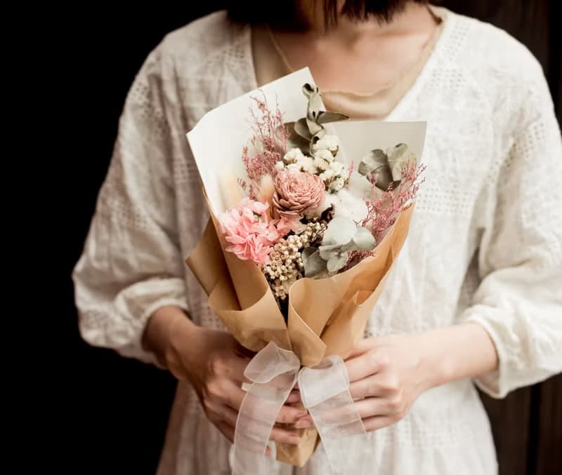 朵朵時光莫蘭迪色粉色.情人節畢業花束  開幕花禮 不凋花乾燥花