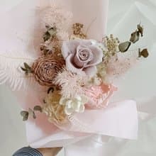 節奶茶莫蘭迪粉玫瑰永生花束 求婚告白捧花外拍週年教師節生日禮