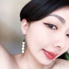 東方太極黑白相生相剋 珍珠 18k鍍銀  原創手作小眾 串珠耳環