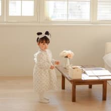 lovely pure beige flower cotton baby dress