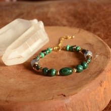 【神山晶礦】帶眼孔雀茶晶螢石手鍊/孔雀/茶晶/螢石