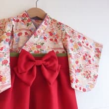 Hakama Dress 日本褲和服-和小花-Red  (女童/嬰兒/兒童)