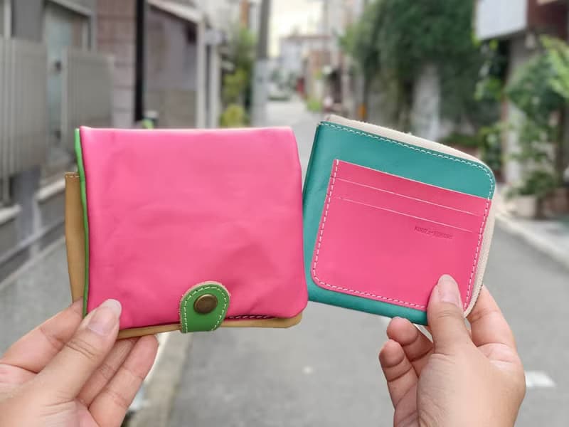 H-PLUMP　ドキドキ・ピンクのカラフル　ハーフプランプ財布　個性的デザイン　HPW-PGOP-TPG-W