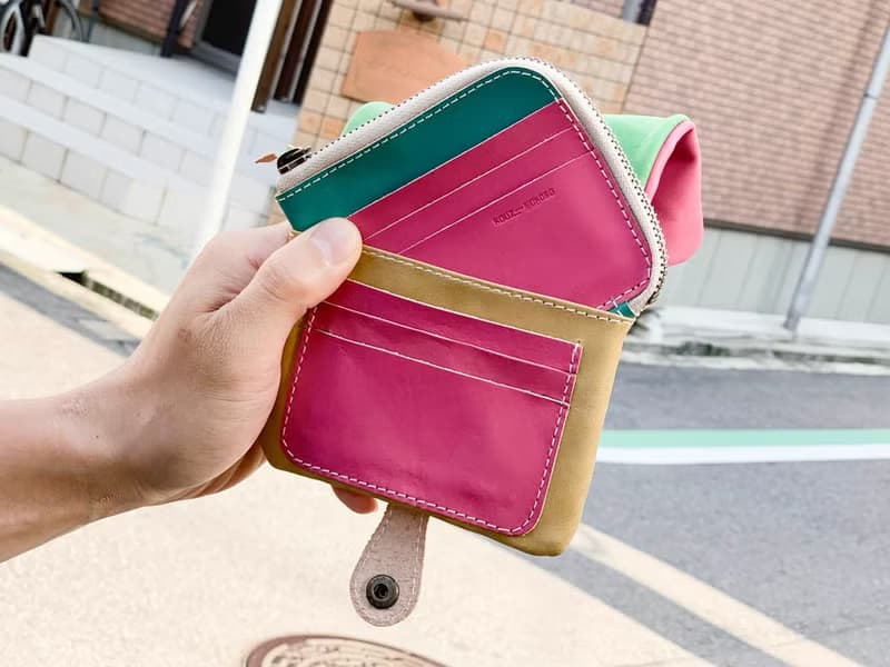 H-PLUMP　ドキドキ・ピンクのカラフル　ハーフプランプ財布　個性的デザイン　HPW-PGOP-TPG-W