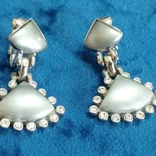 vintage jewelry  古董夾式耳環 銀輝