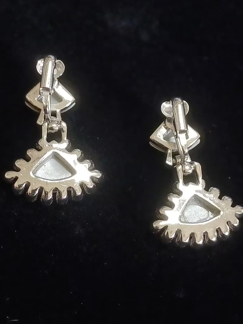vintage jewelry  古董夾式耳環 銀輝