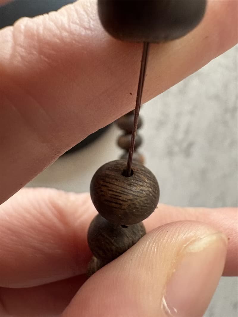 【蟲漏重油款】天然大王棋楠沉香單圈手串7-9mm