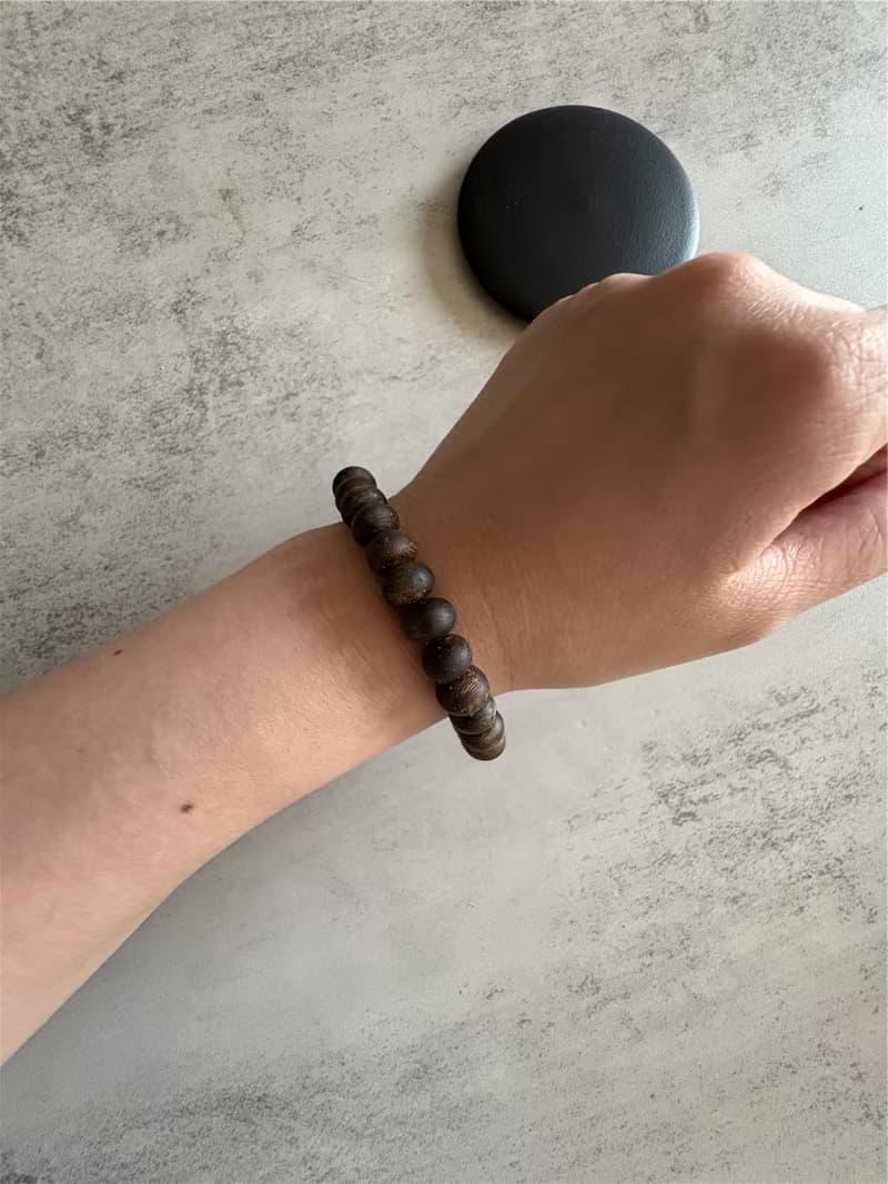 【蟲漏重油款】天然大王棋楠沉香單圈手串7-9mm