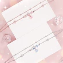 L'amour 蝴蝶花園手鏈 (白金色)