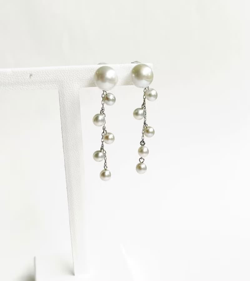 Akoya pearl  earring lgb K18 日本産