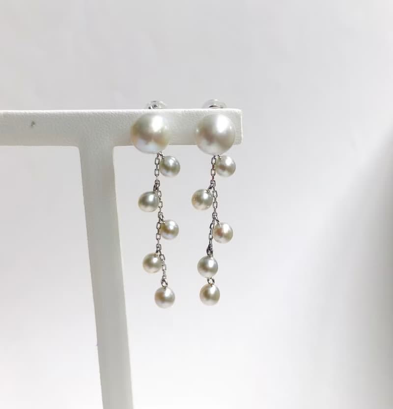 Akoya pearl  earring lgb K18 日本産