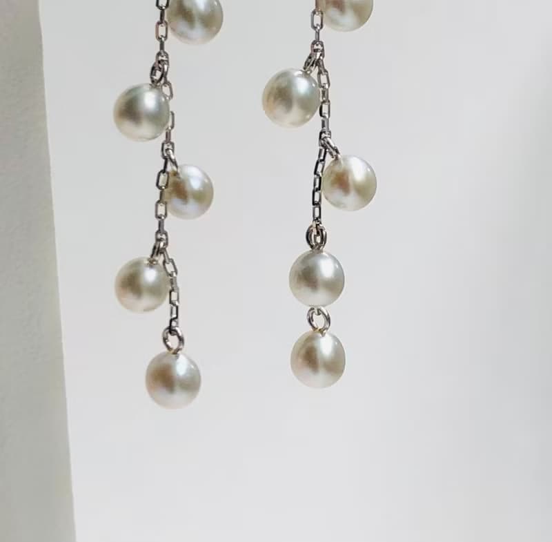 Akoya pearl  earring lgb K18 日本産