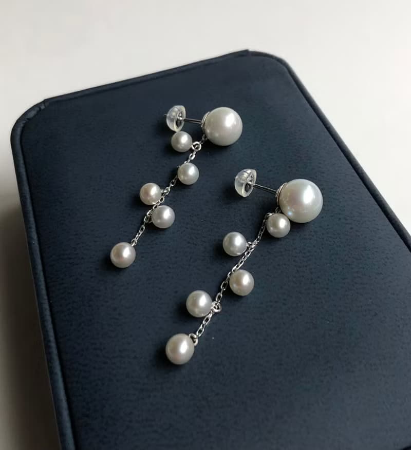 Akoya pearl  earring lgb K18 日本産