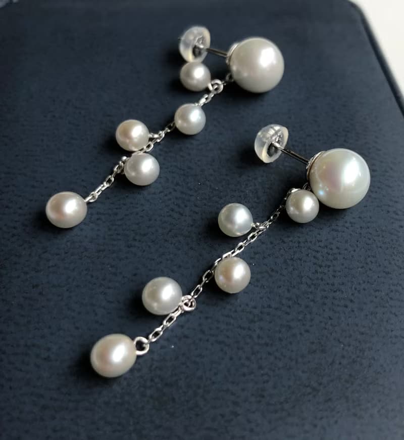 Akoya pearl  earring lgb K18 日本産