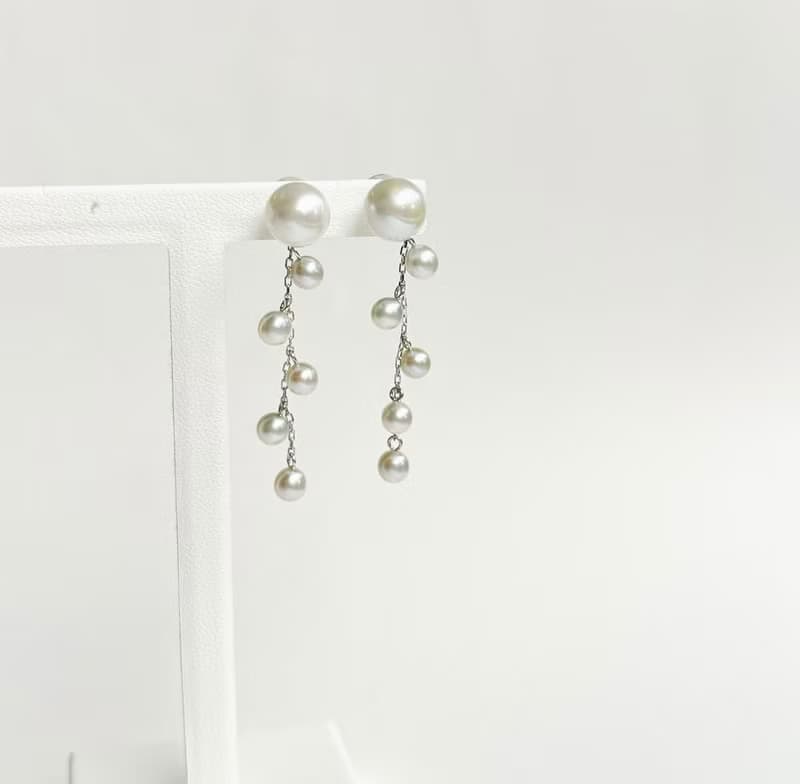 Akoya pearl  earring lgb K18 日本産