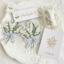 鈴蘭花刺繡胸針 日本復古展覽