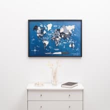 Christmas Gift, Wall Art Wood, 3D World Map On Board, Wall Rustic Decoration