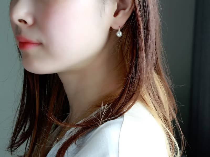 14kgf- A grain of pearl pierced earrings