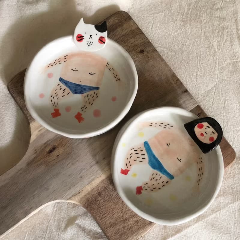 瓷器小碟 | 泡湯動物們