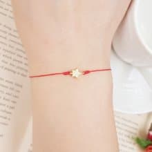 鍍金 無敵 星星 閃亮 紅線 手鍊 姻緣線 月老 手繩 可愛 所向無敵