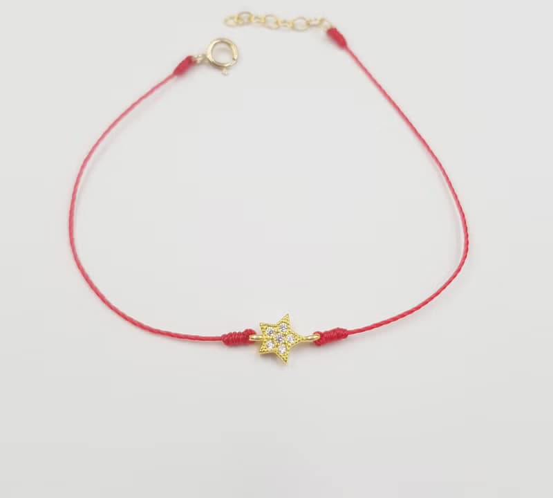 鍍金 無敵 星星 閃亮 紅線 手鍊 姻緣線 月老 手繩 可愛 所向無敵