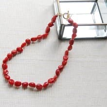 再販　赤いサンゴのネックレス40cm
