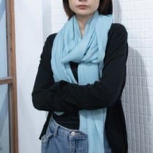 【保暖道具】喀什米爾 Cashmere 羊毛圍巾 - 天空藍