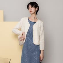 【MEDUSA】泡芙紋理米白小外套(M-2L) | 女外套 禮服外套 小香風