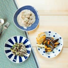 【西海陶器】波佐見燒 藍玉紋三件式主食盤 (3件式) - 禮盒組