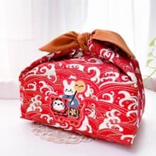 【玉兔騎虎出巡】便當袋 L | 厚Q棉 麻布裏