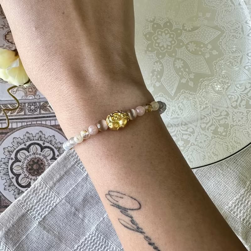 雙魚黃金彈性手鍊